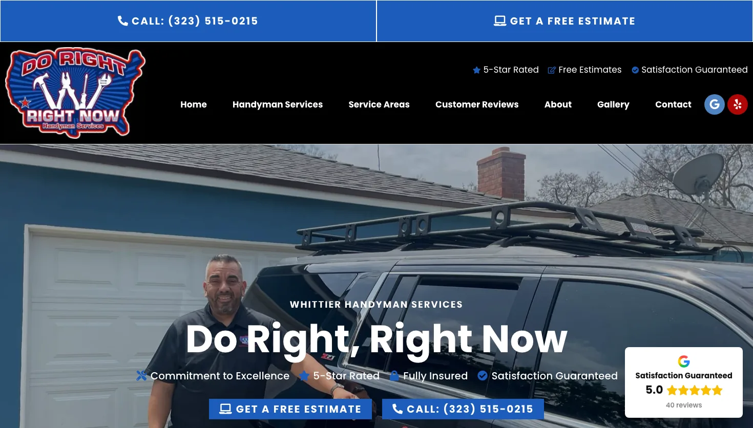 Do Right Right Now Handyman Services website screenshot