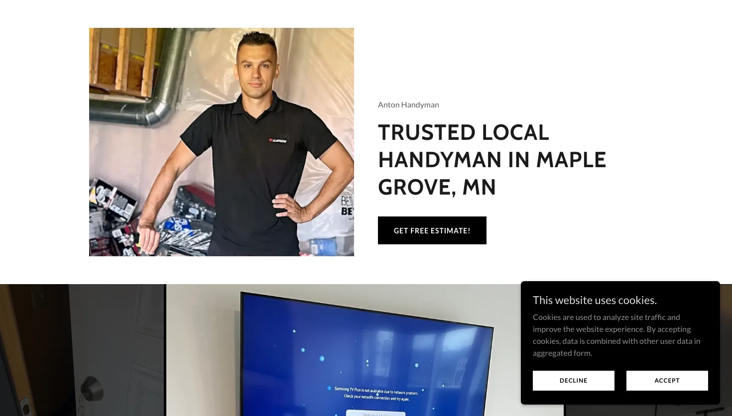 Anton Handyman services website screenshot