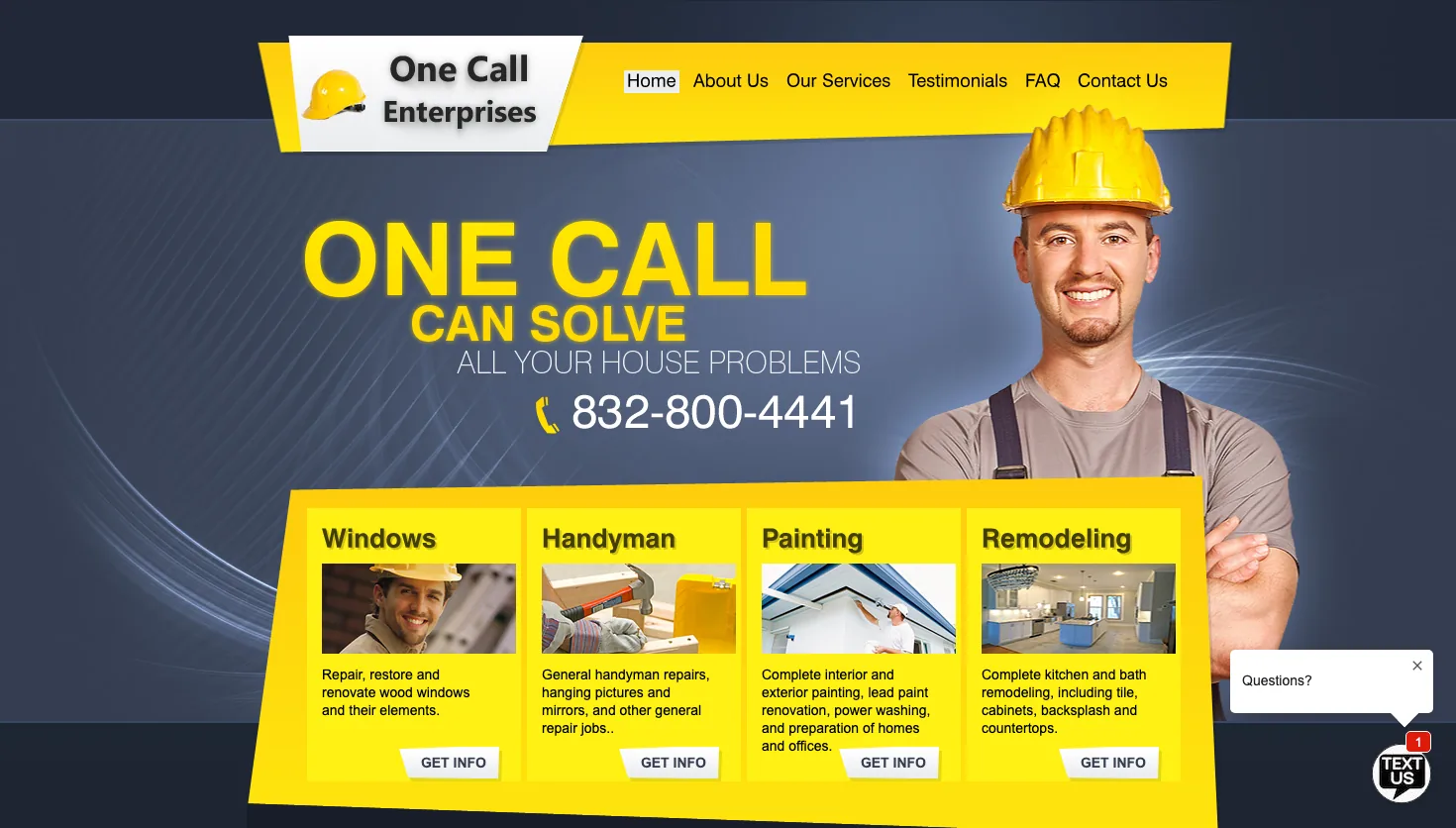 One Call Enterprises website screenshot