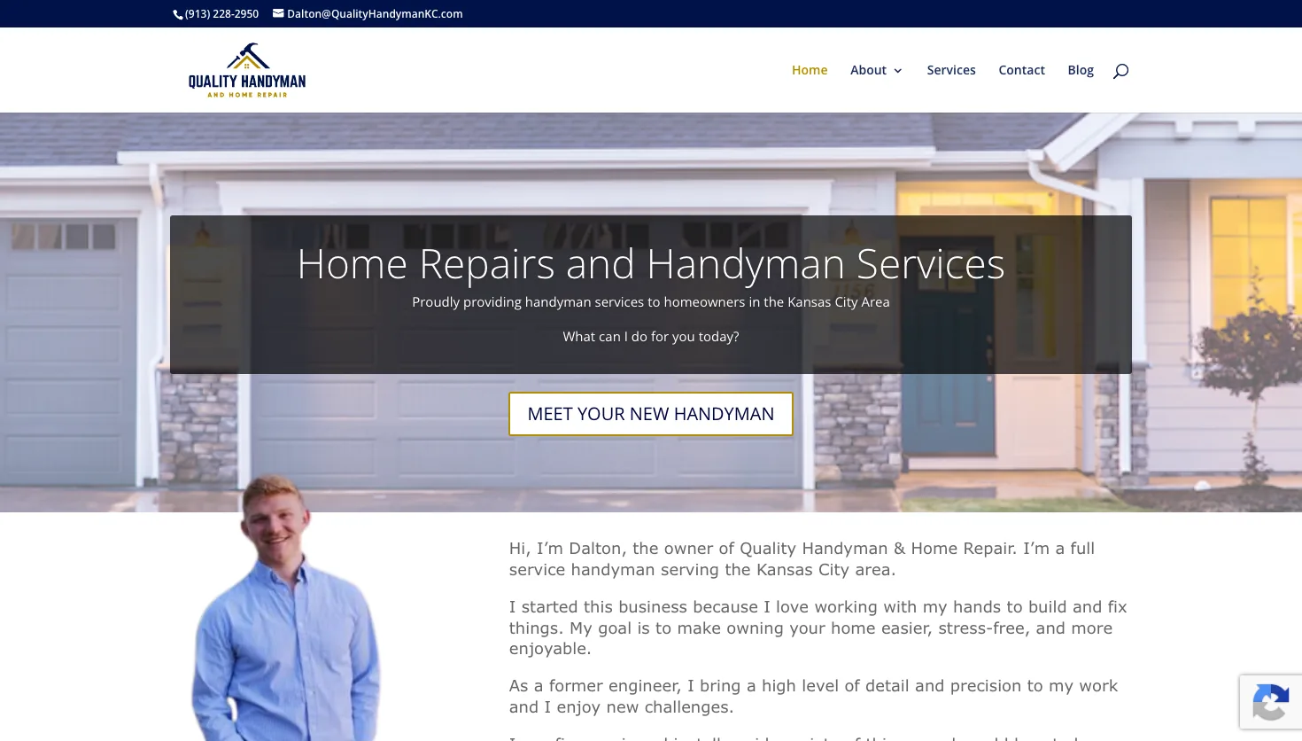 Quality Handyman & Home Repair website screenshot