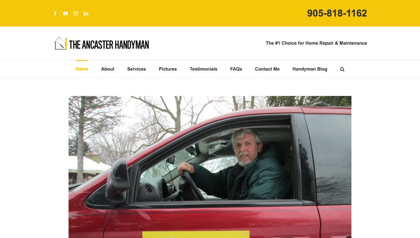 The Ancaster Handyman website screenshot