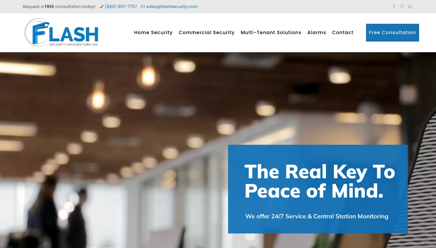 Flash Security Integrators Tampa, FL website screenshot