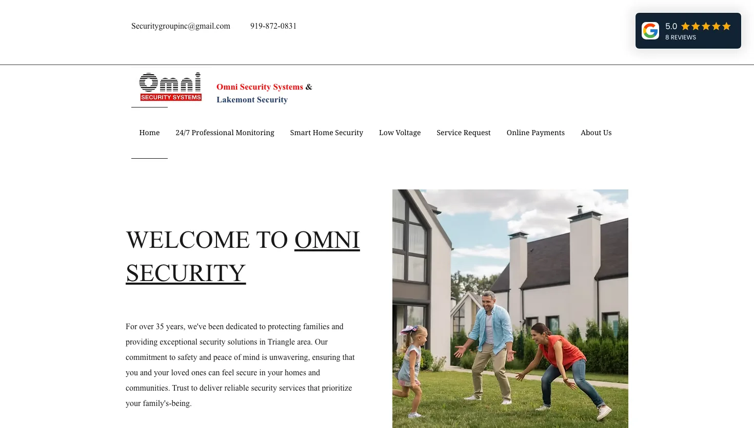 Omni Security Systems website screenshot