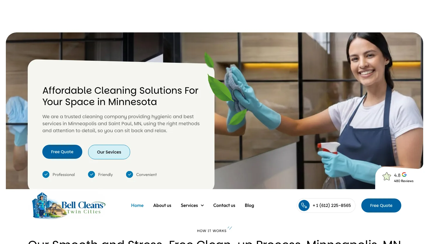 House Cleaning Service by Bell LLC website screenshot