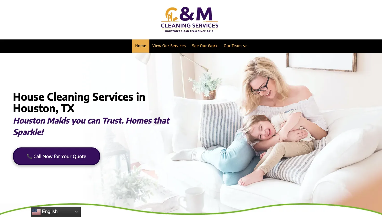 C&M Cleaning Services-Houston website screenshot
