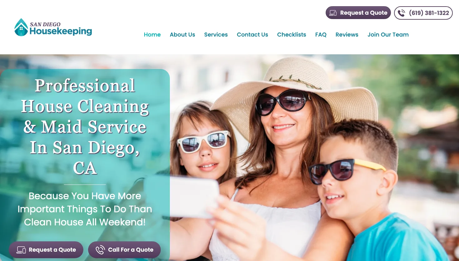 San Diego Housekeeping Corp. website screenshot