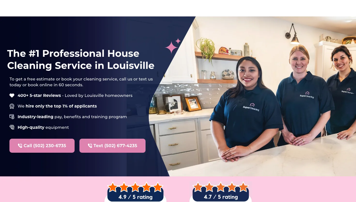 Super Cleaning Service Louisville website screenshot