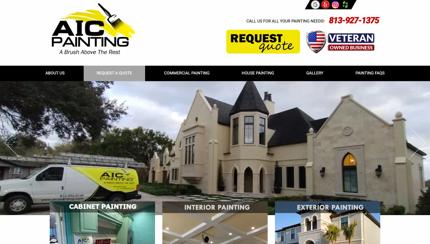 AIC Painting Services website screenshot