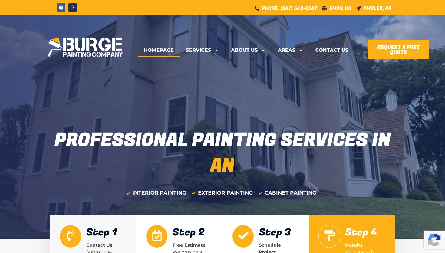Burge Painting Company website screenshot