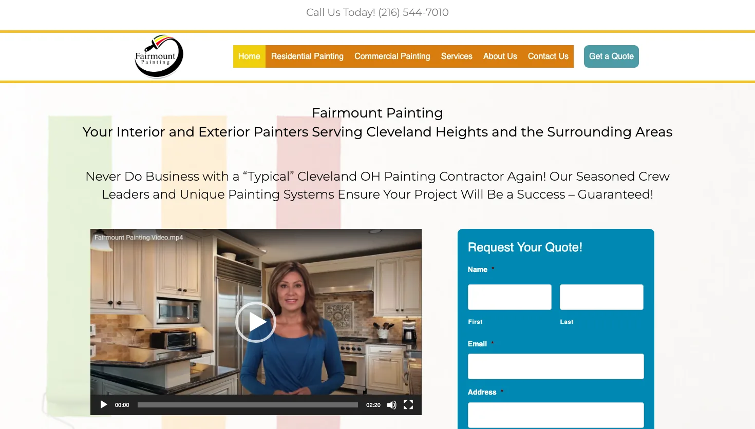 Fairmount Painting website screenshot