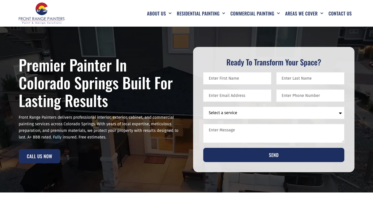 Front Range Painters website screenshot