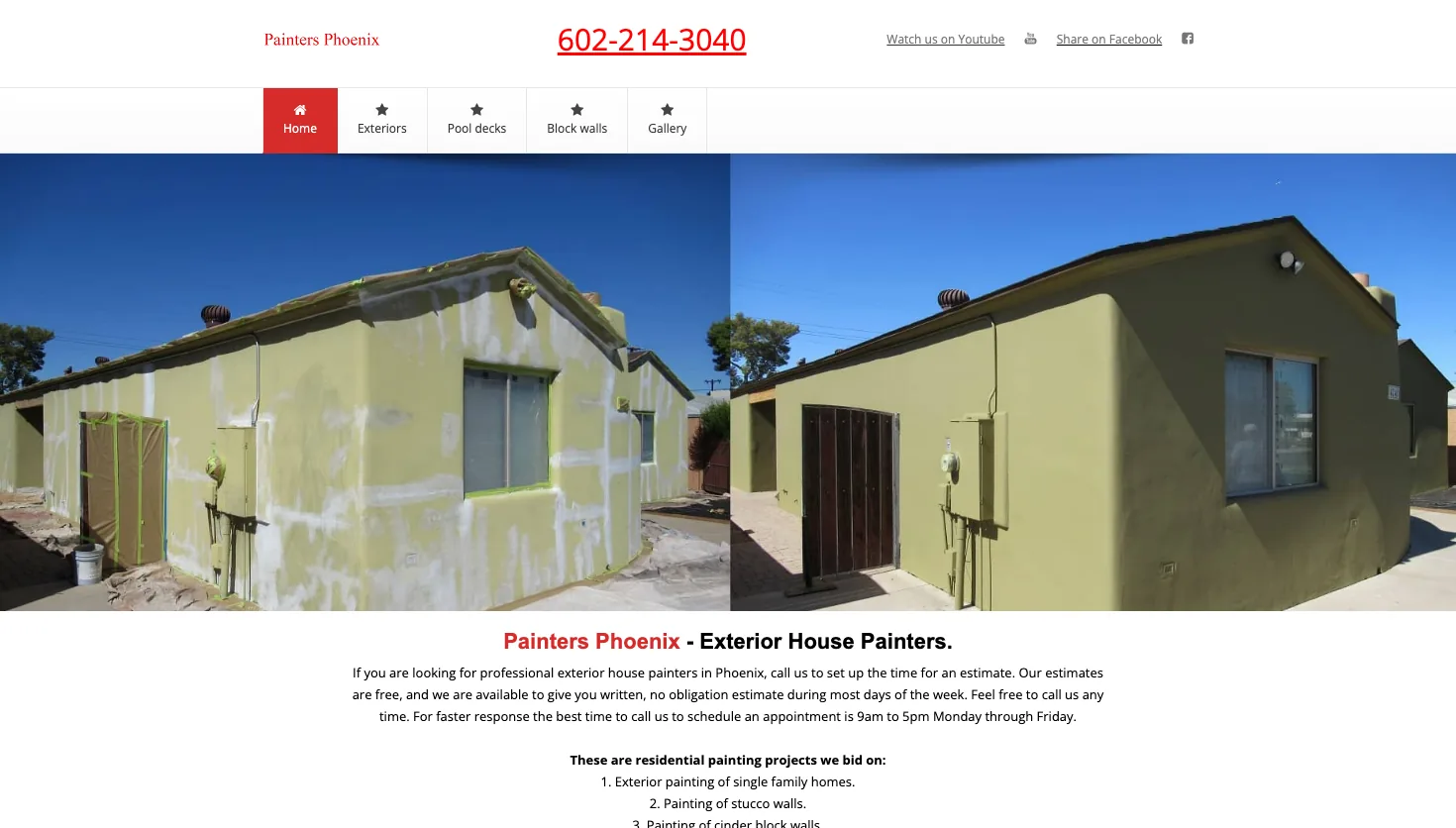 Painters Phoenix website screenshot