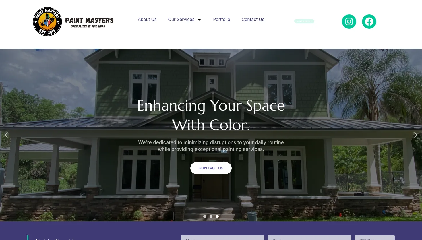 Paint Masters website screenshot