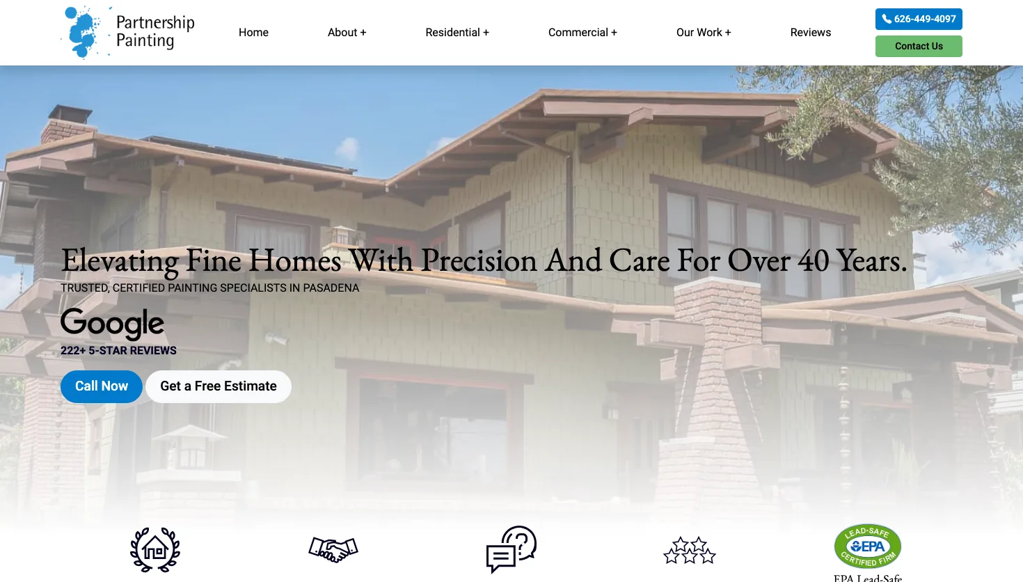 Partnership Painting website screenshot