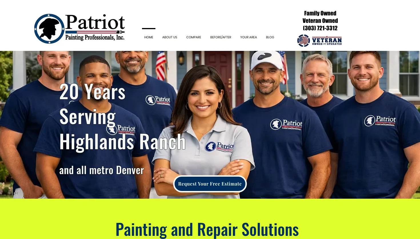 Patriot Painting Professionals Inc website screenshot