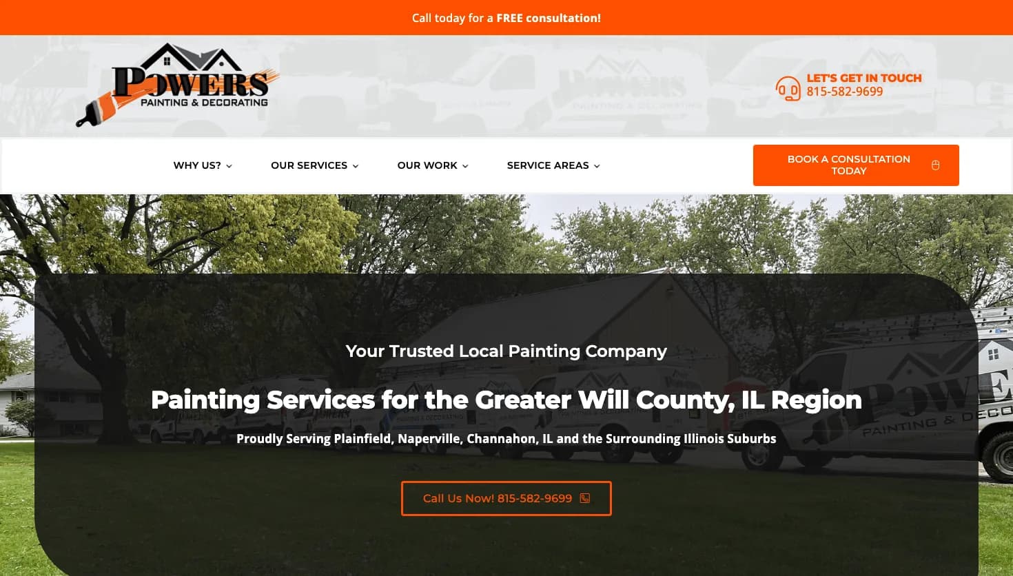 Powers Painting & Decorating, LLC website screenshot
