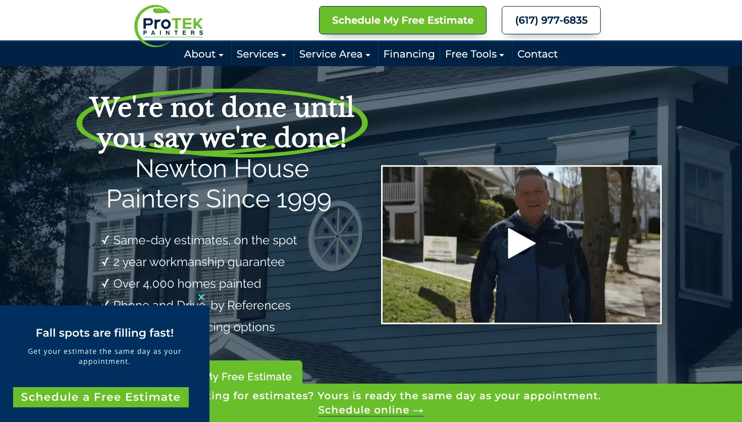ProTEK Painters website screenshot
