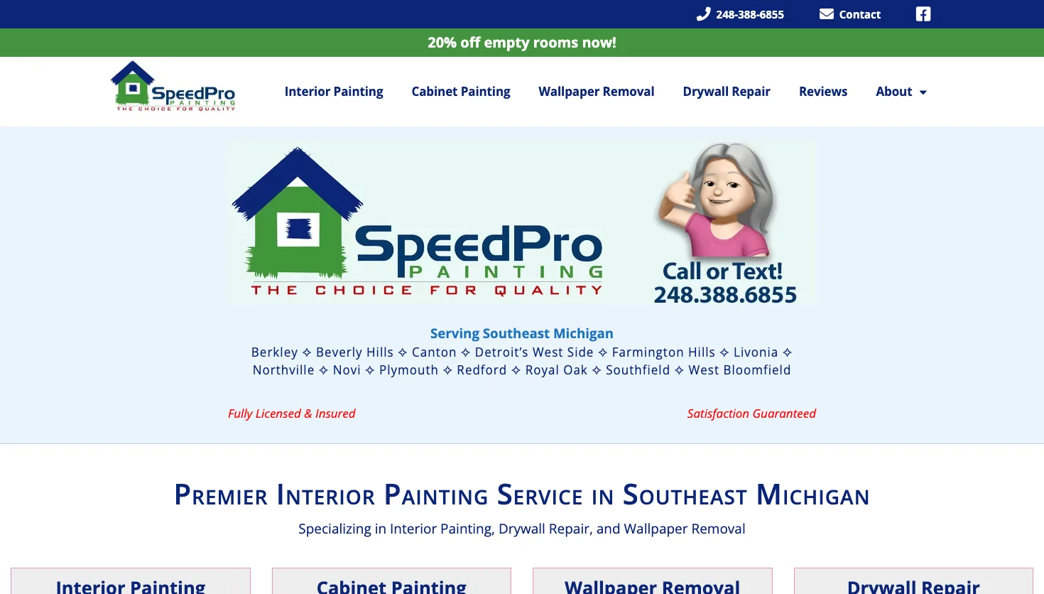 Speed Pro Painting website screenshot