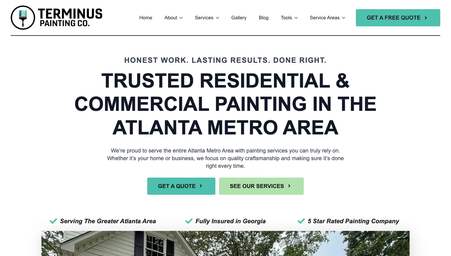 Terminus Painting Co. website screenshot