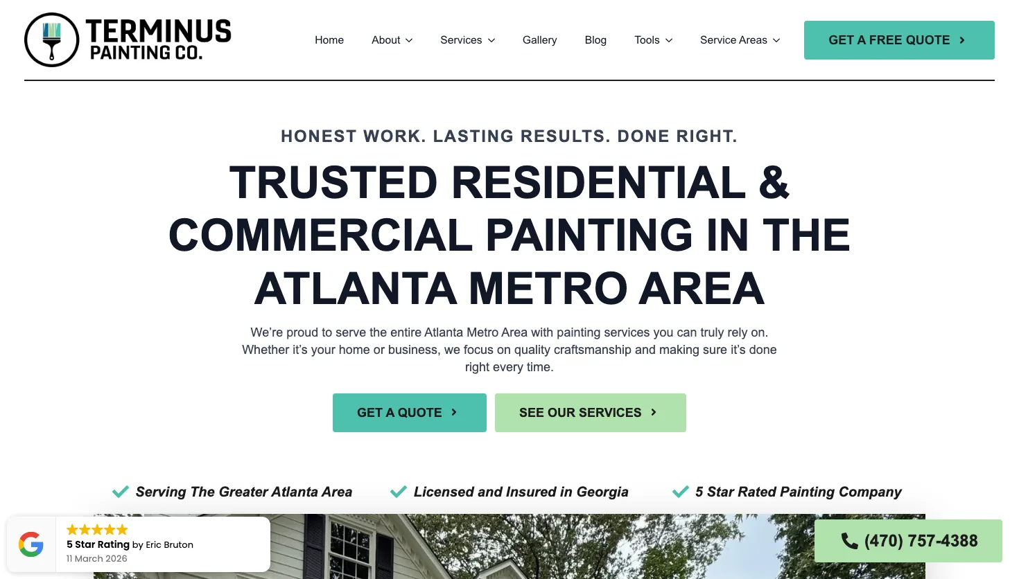 Terminus Painting Co website screenshot