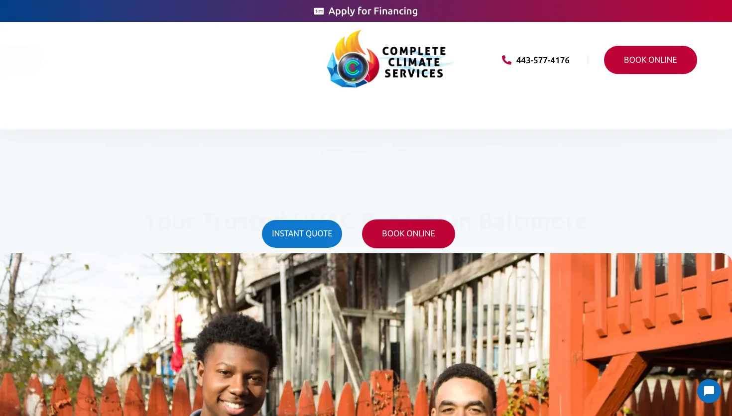 Complete Climate Services LLC website screenshot