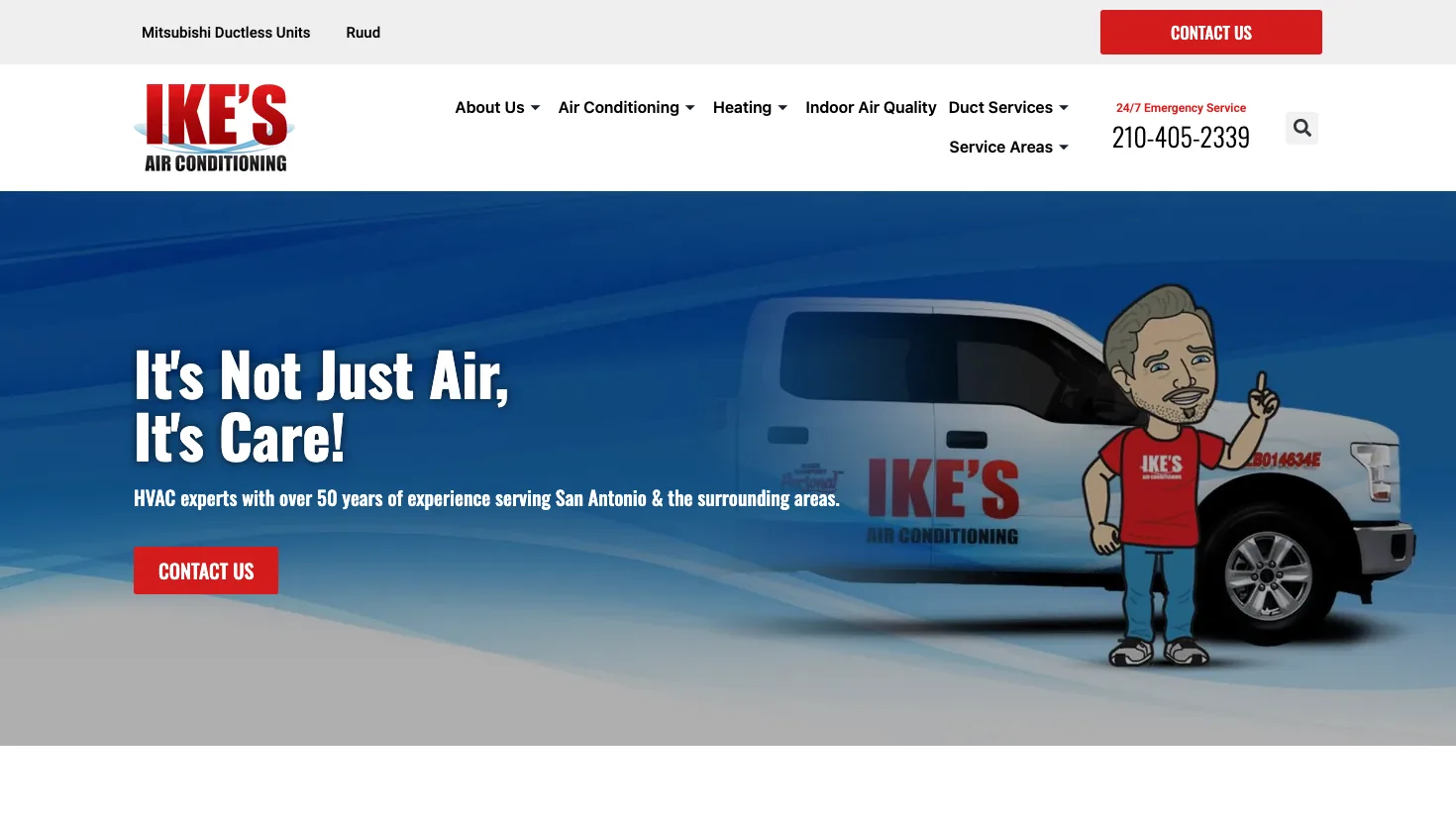 Ike's Air Conditioning website screenshot