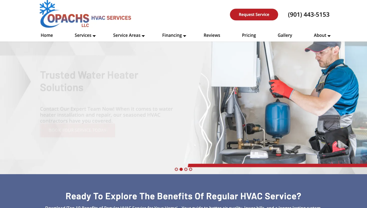 OPACHS HVAC Services website screenshot