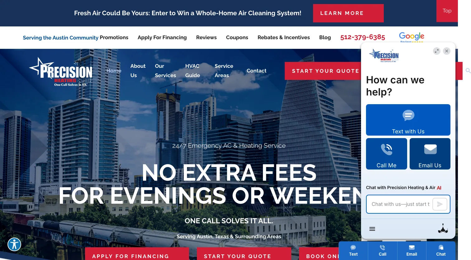 Precision website screenshot
