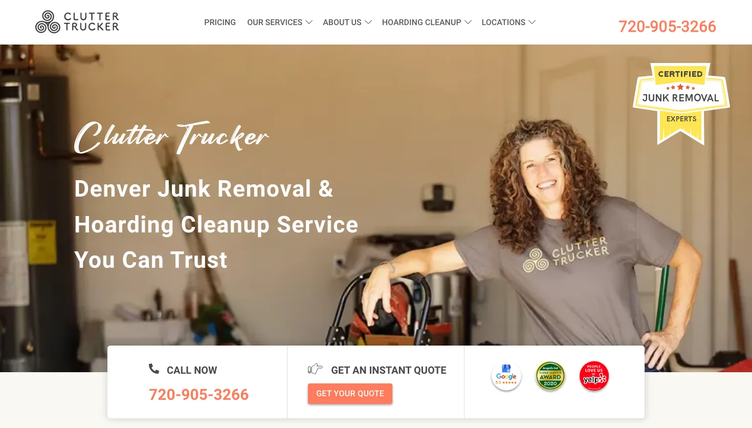 Clutter Trucker website screenshot