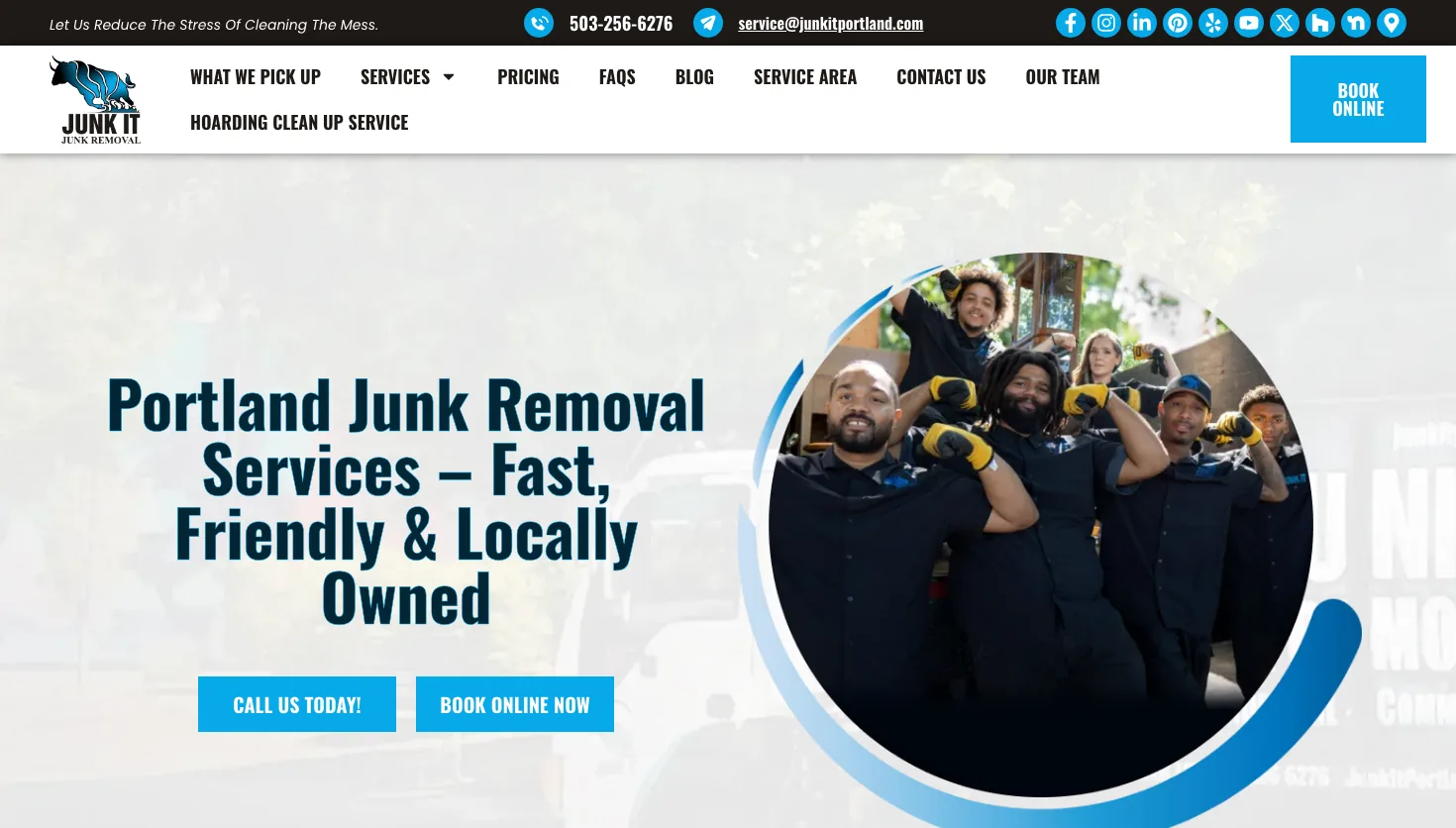 Junk It Junk Removal website screenshot
