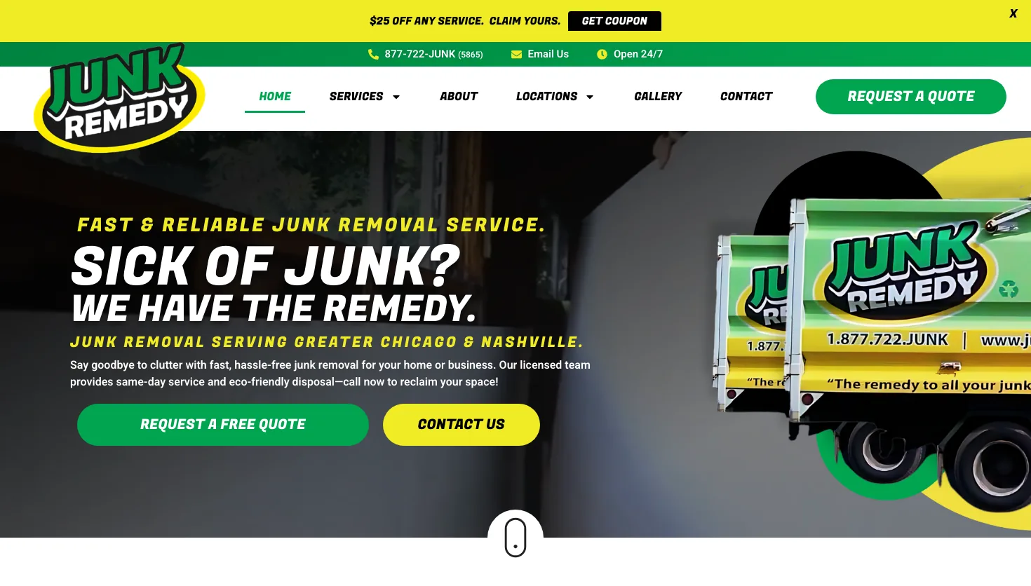 Junk Remedy website screenshot