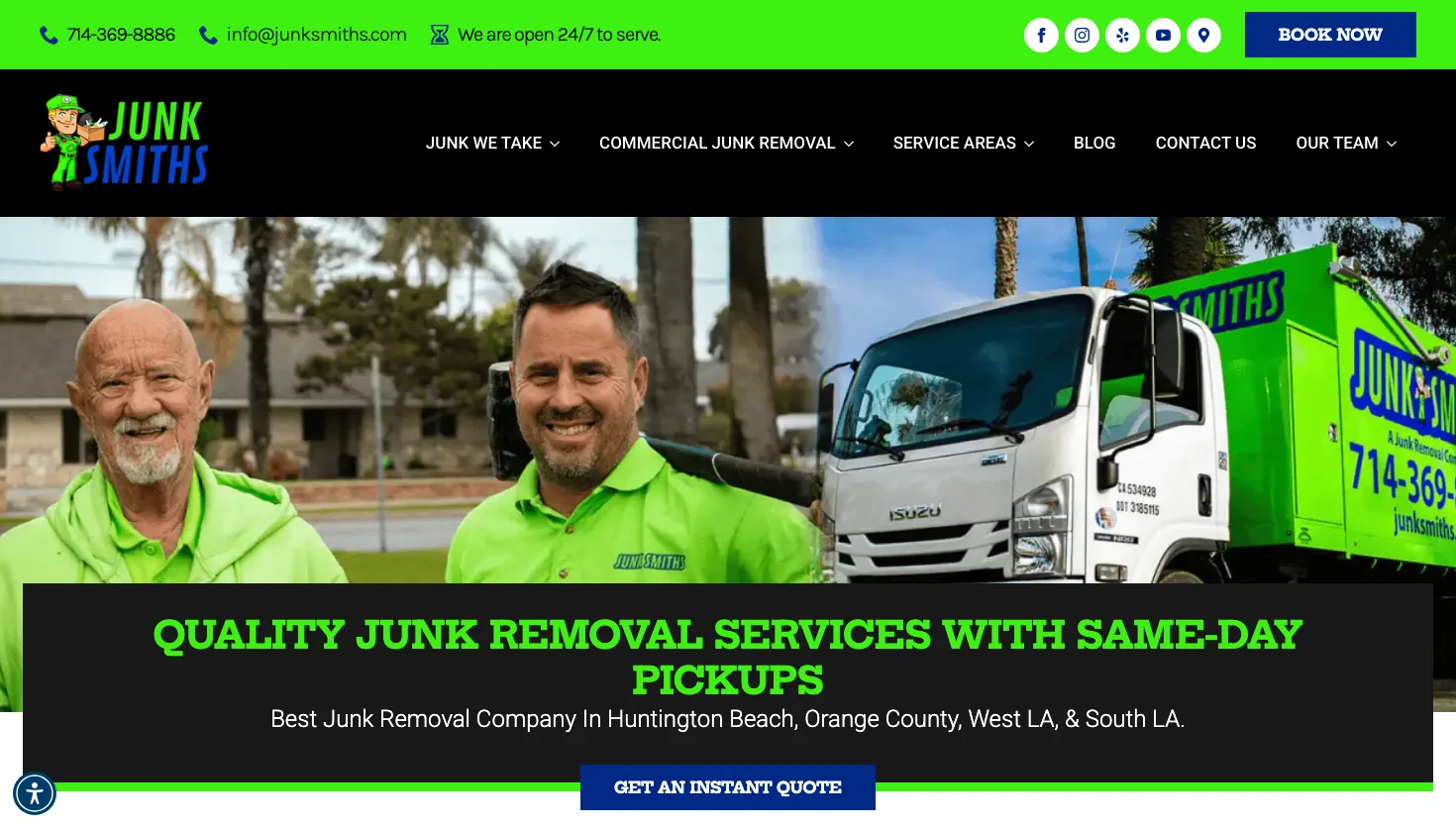 Junk Smiths website screenshot