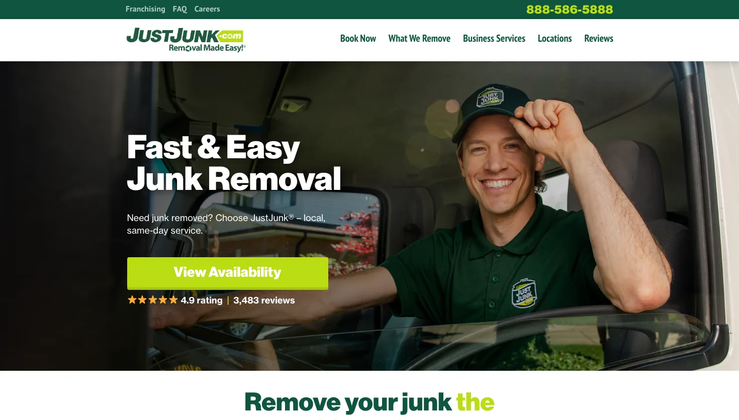 JUSTJUNK Essex website screenshot