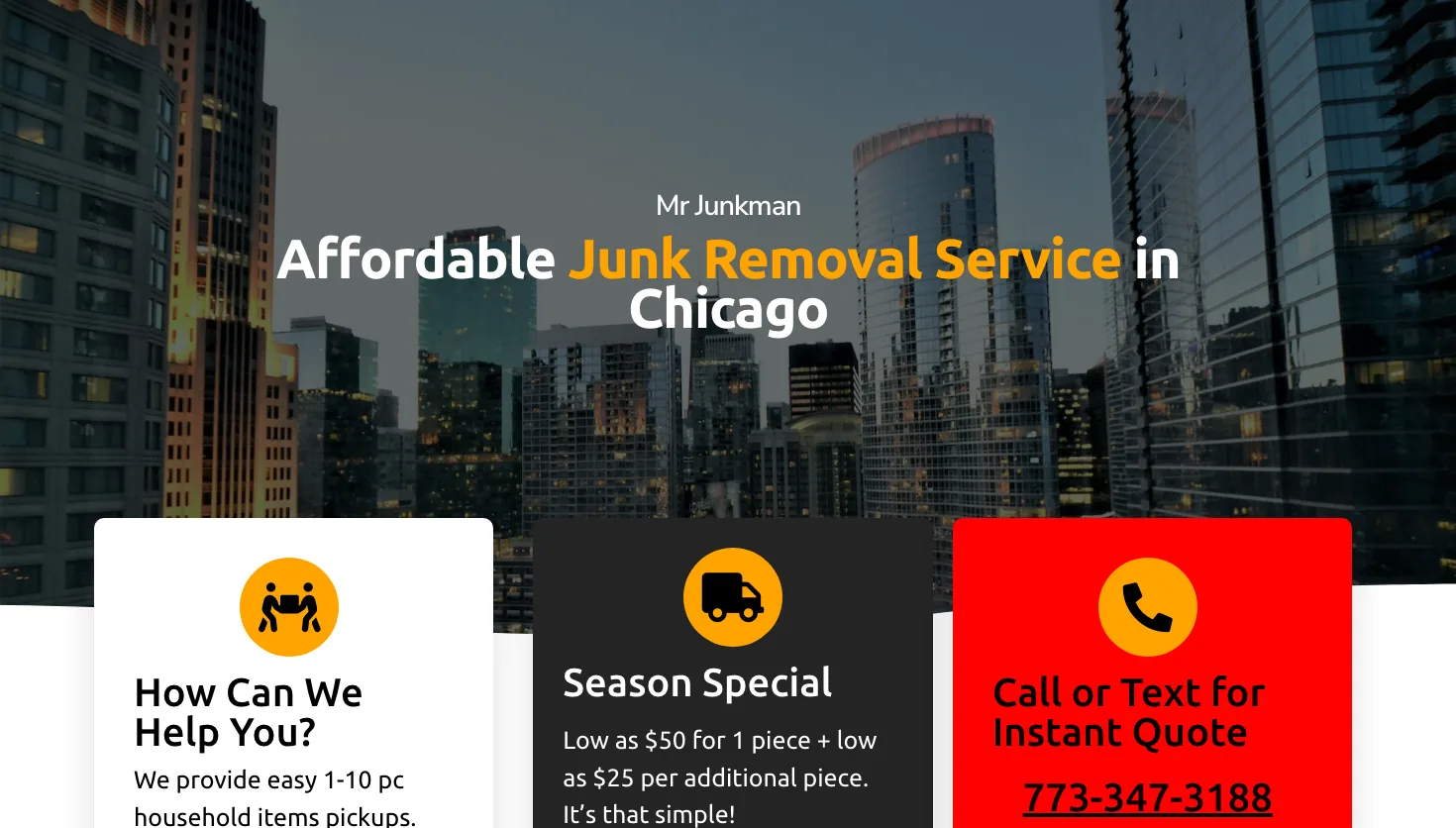Mr Junkman website screenshot