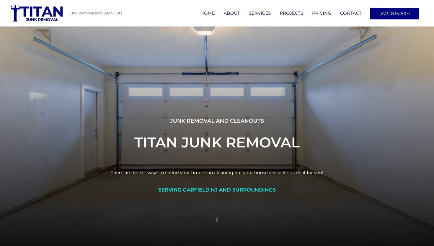 Titan Junk Removal website screenshot