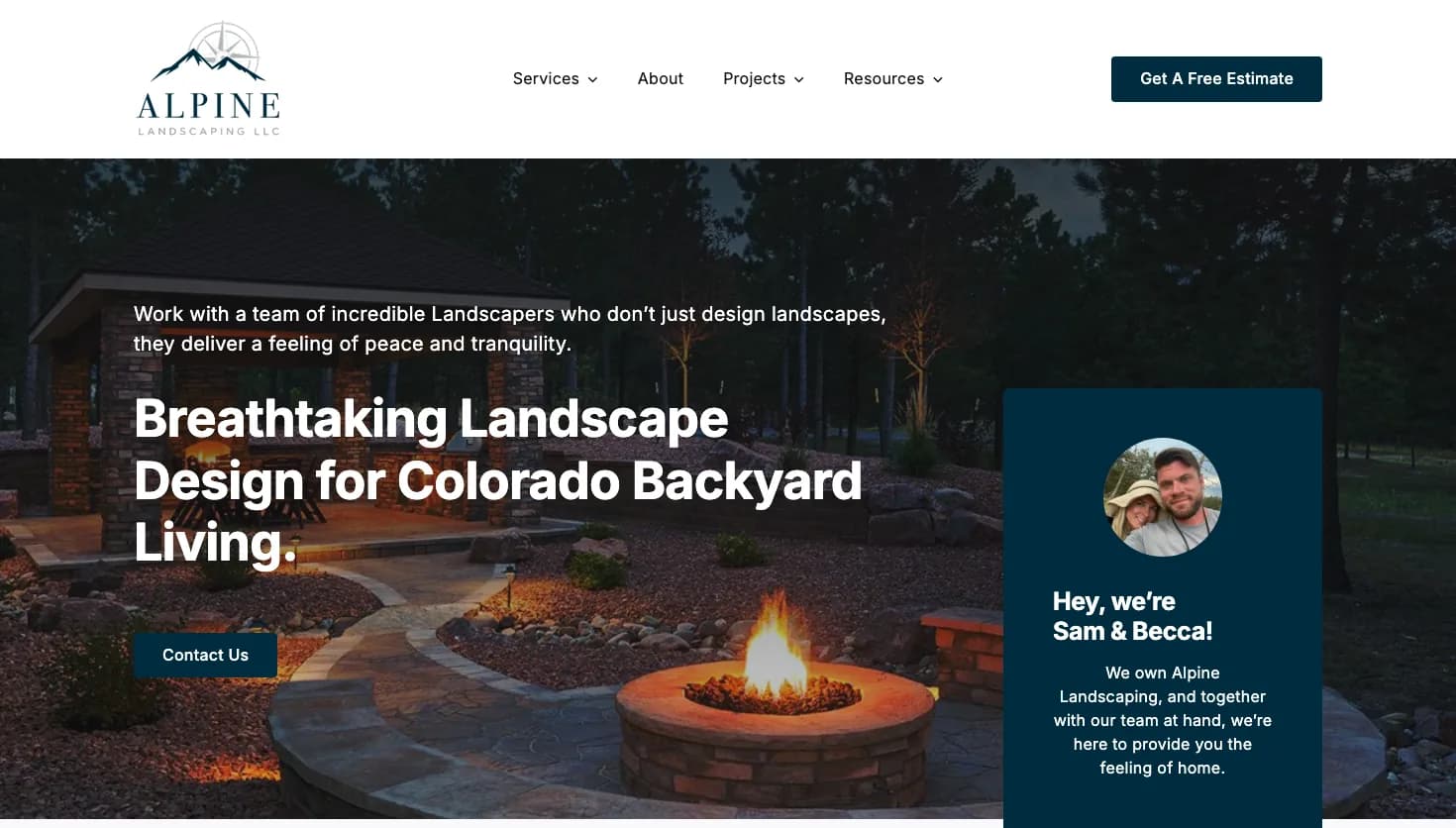 Alpine Landscaping LLC website screenshot