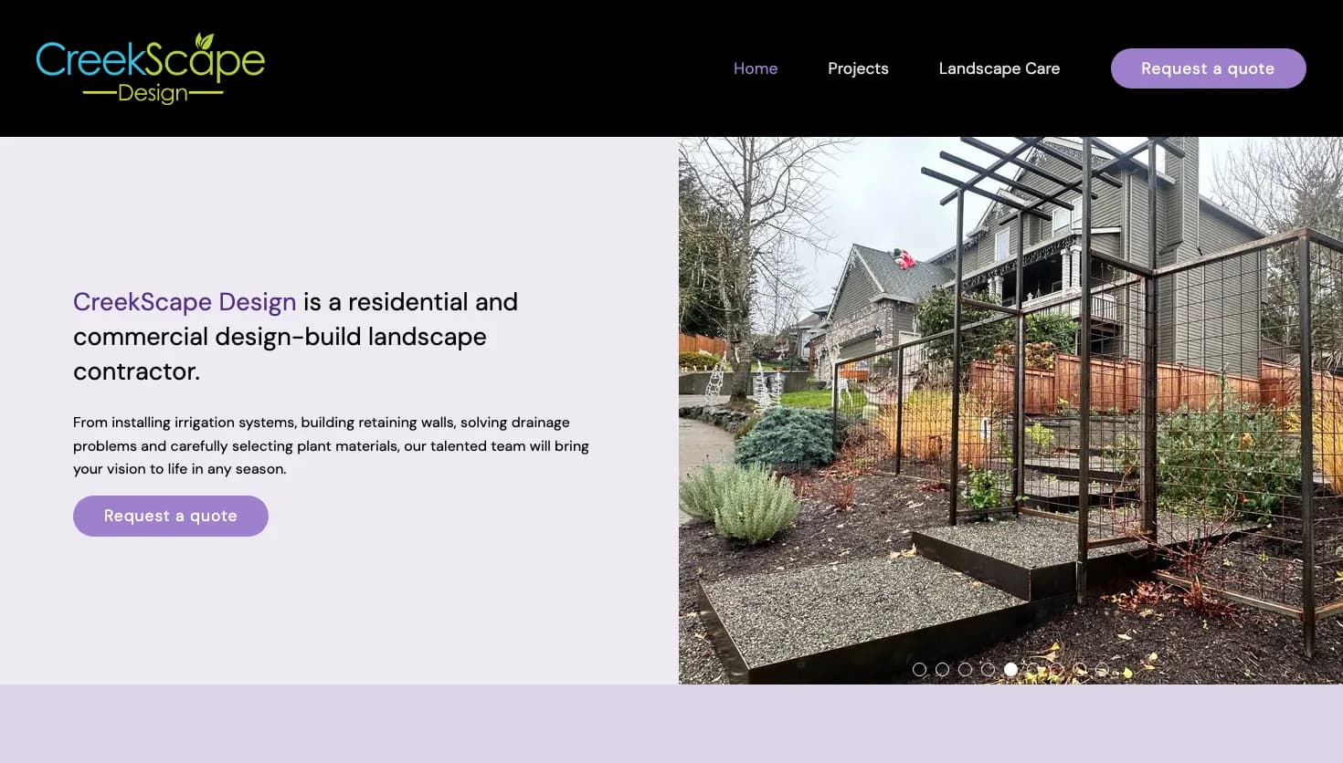 Creekscape Design LLC Landscape Design & Installation, Retaining Walls, Garden Design website screenshot