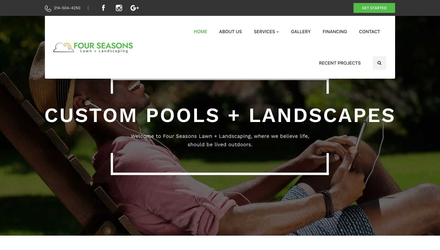 Four Seasons Lawn + Landscaping website screenshot