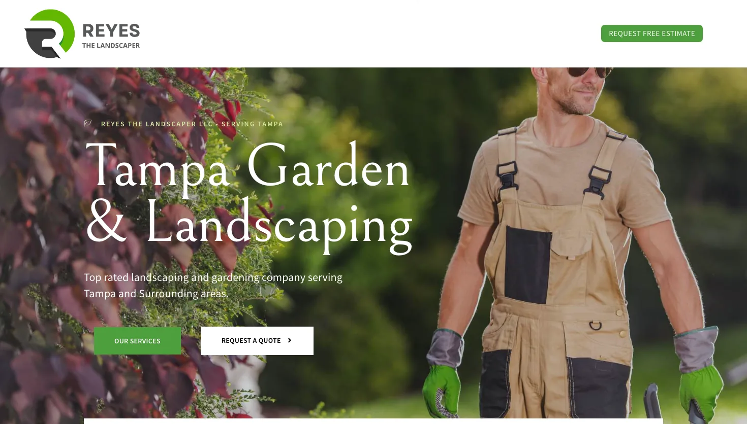 REYES The Landscaper LLC website screenshot