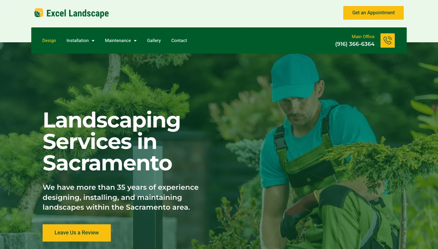 Excel Landscape website screenshot