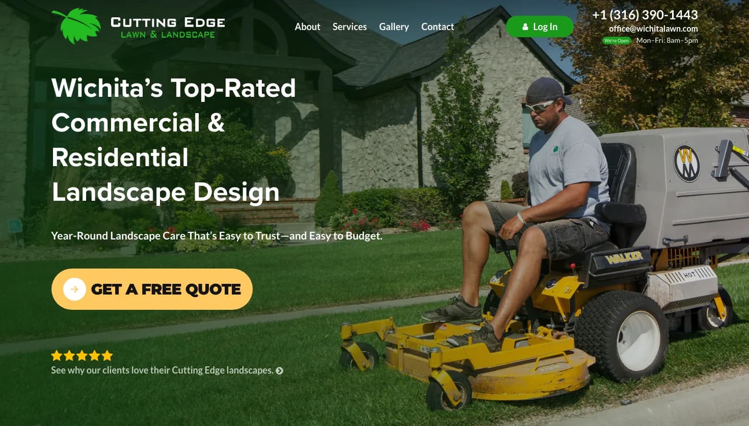 Cutting Edge Lawn & Landscape website screenshot