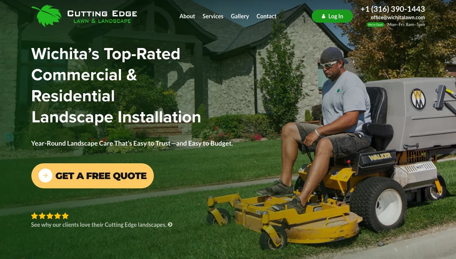 Cutting Edge Lawn & Landscape website screenshot