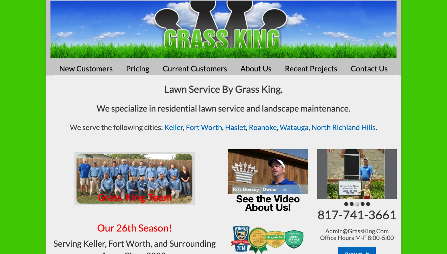 Grass King, Inc. website screenshot