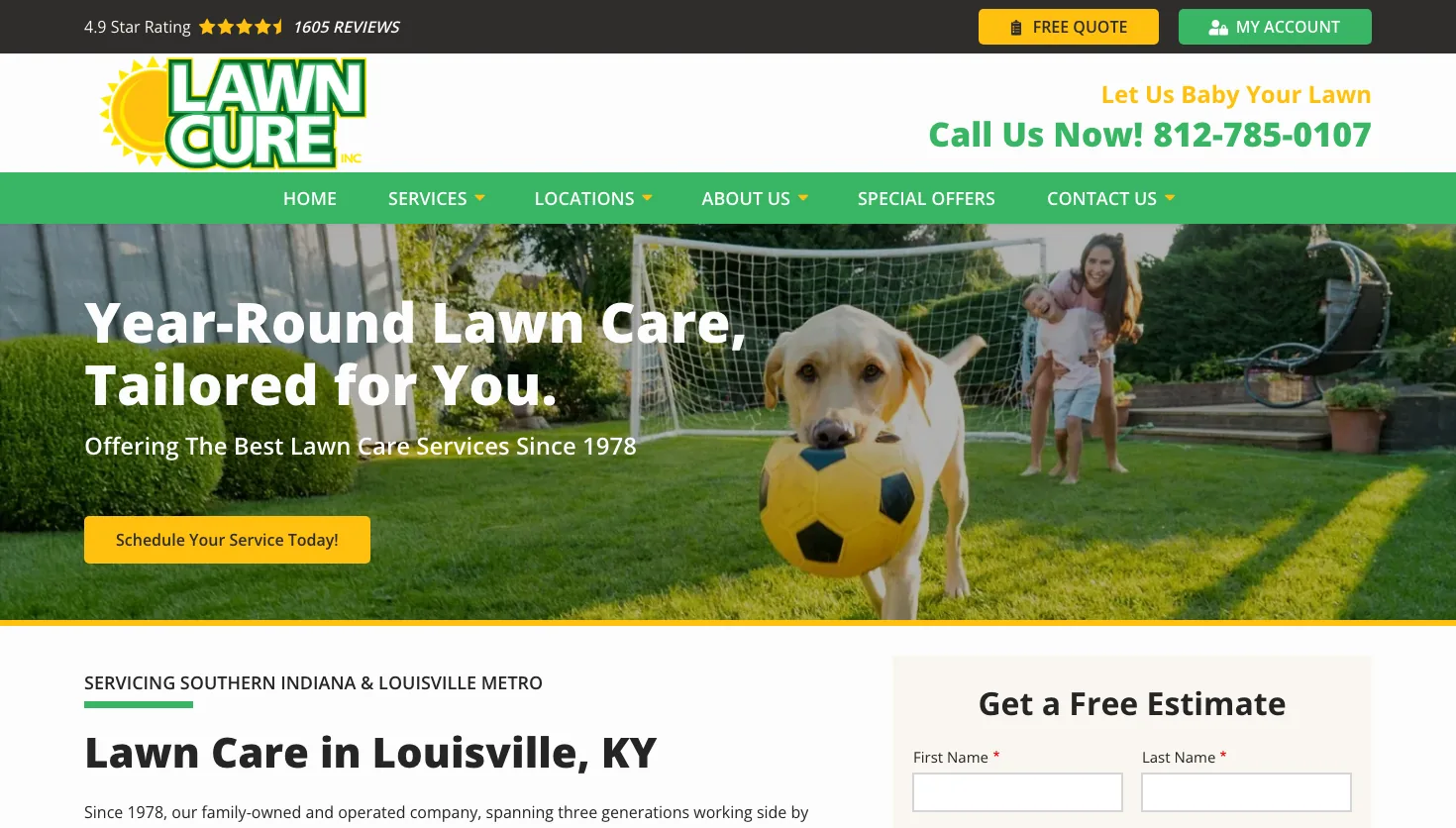 Lawn Cure website screenshot