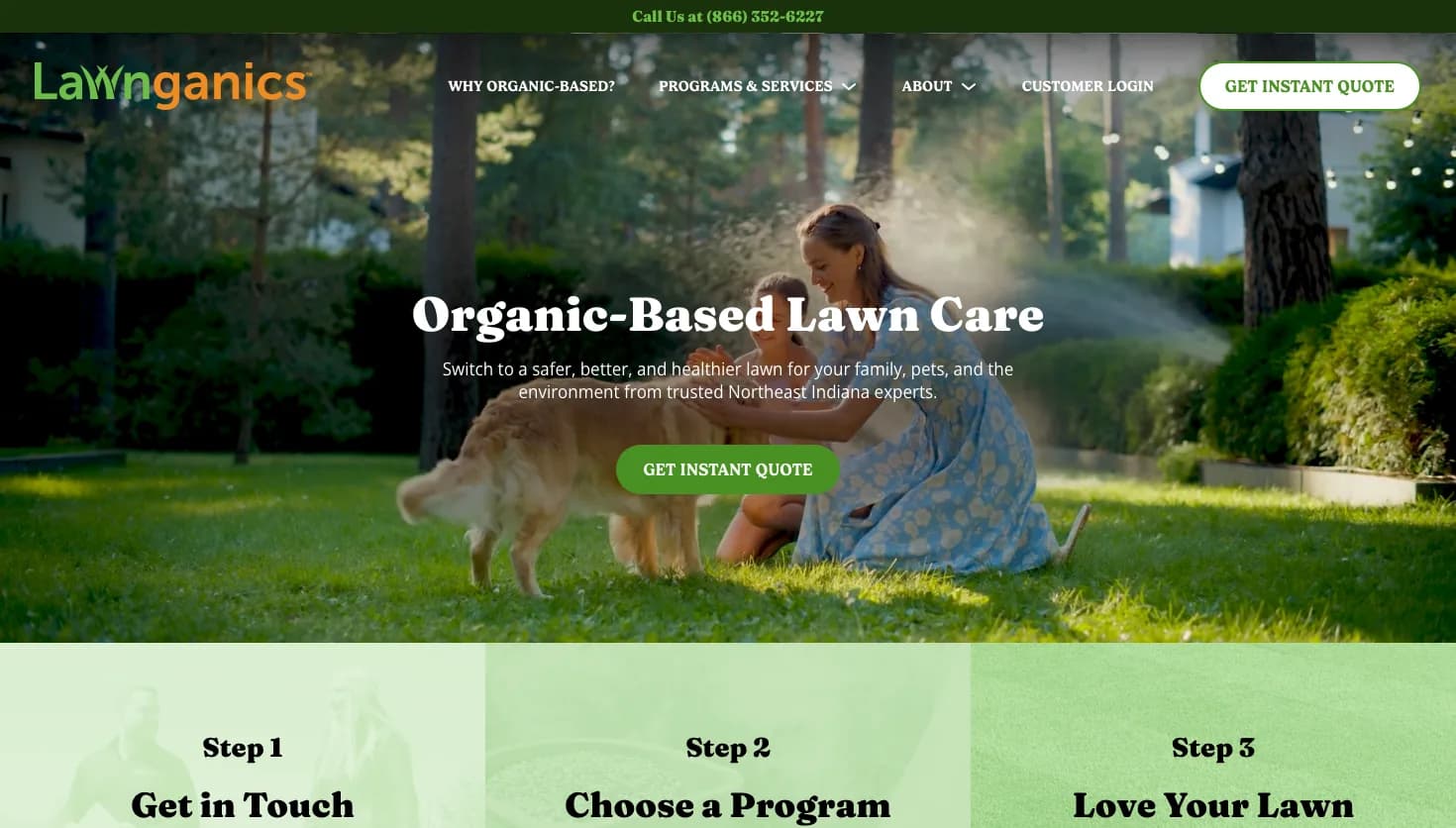 Lawnganics website screenshot