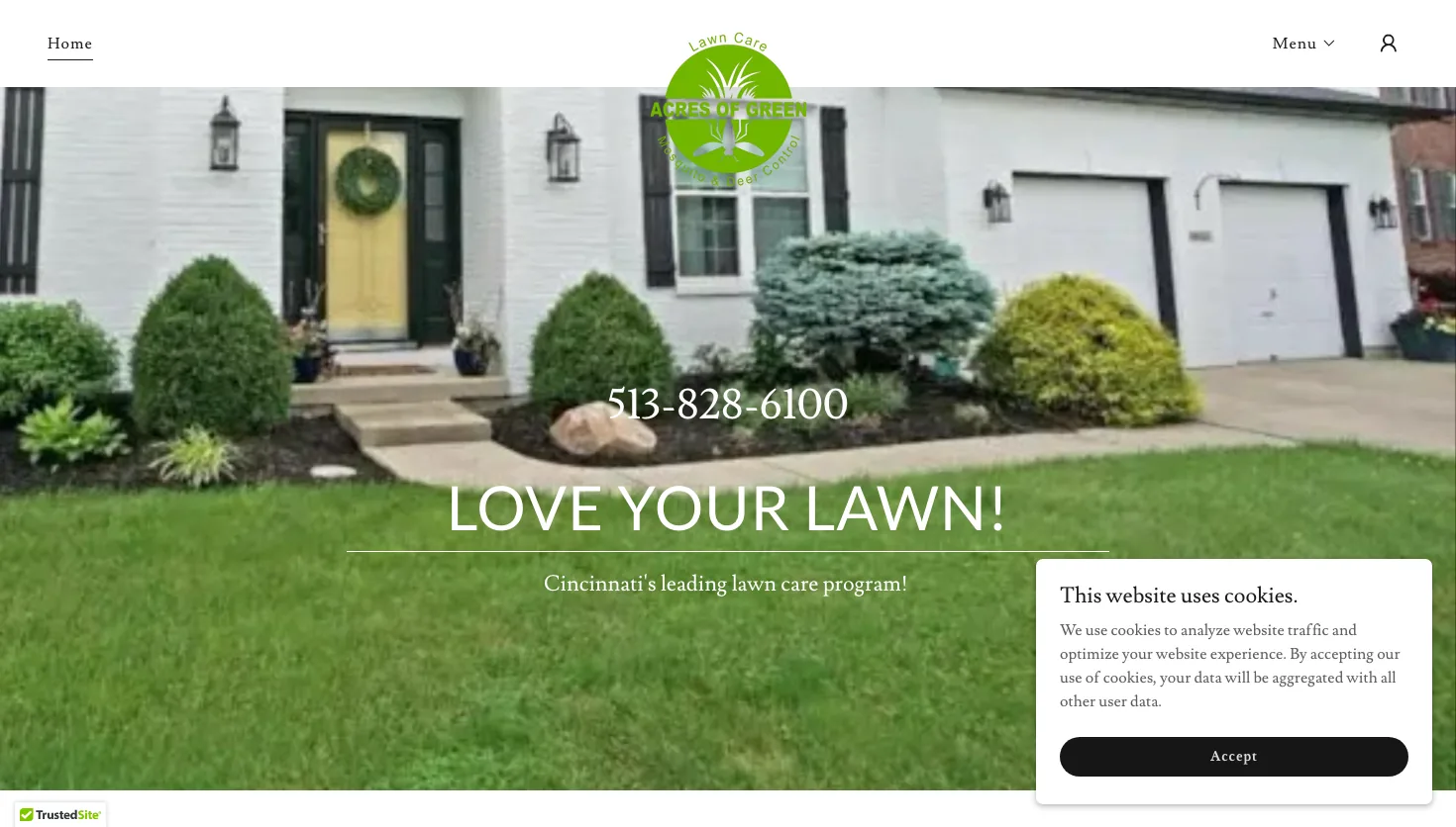 Acres of Green Lawn Care & Deer Control website screenshot