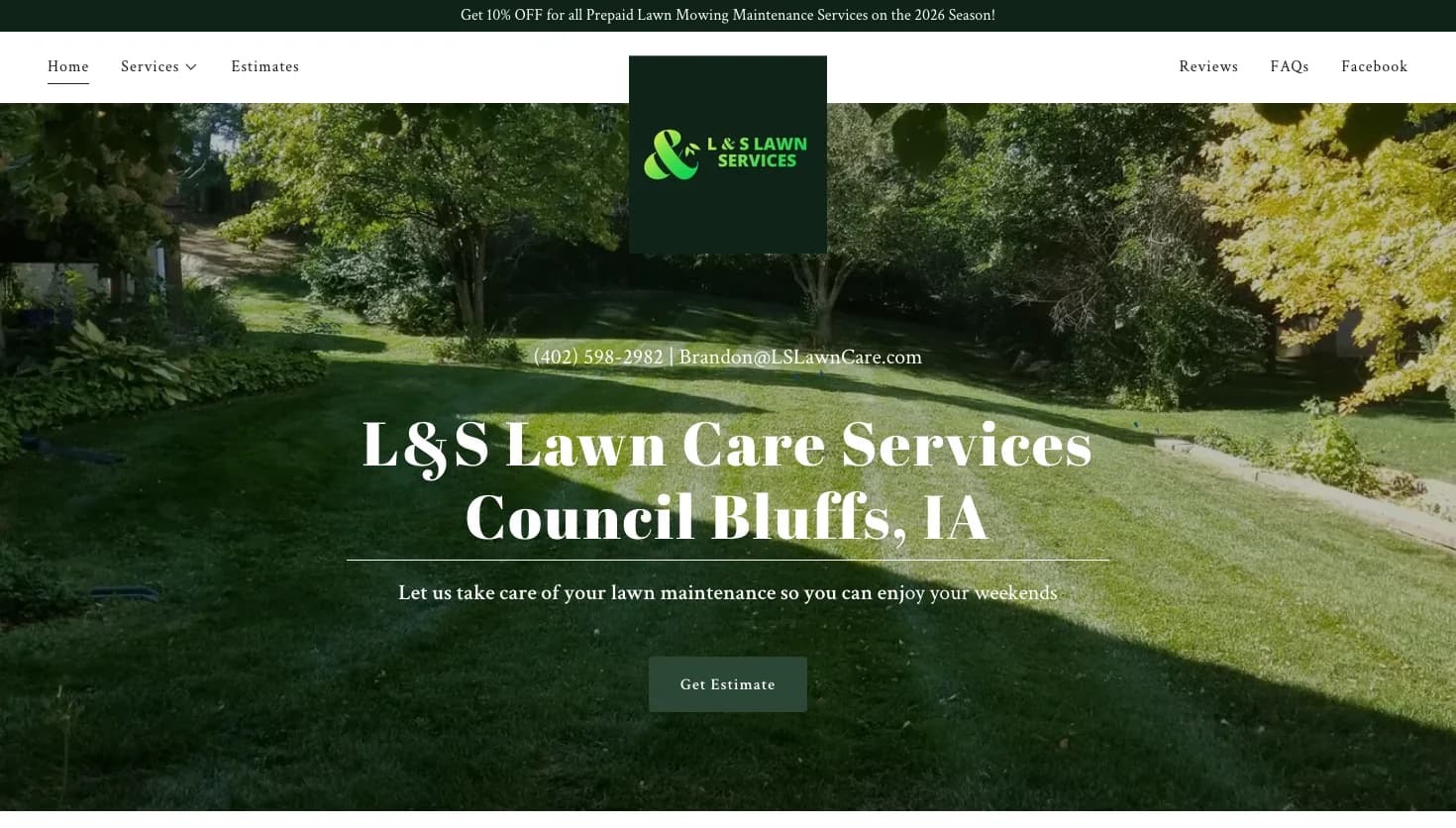 L&S Lawn Services website screenshot