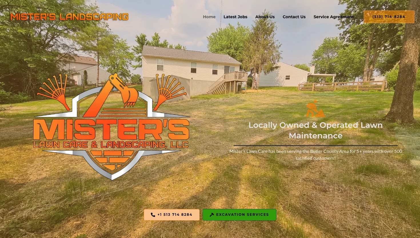 Mister's Lawn Care & Landscaping LLC website screenshot