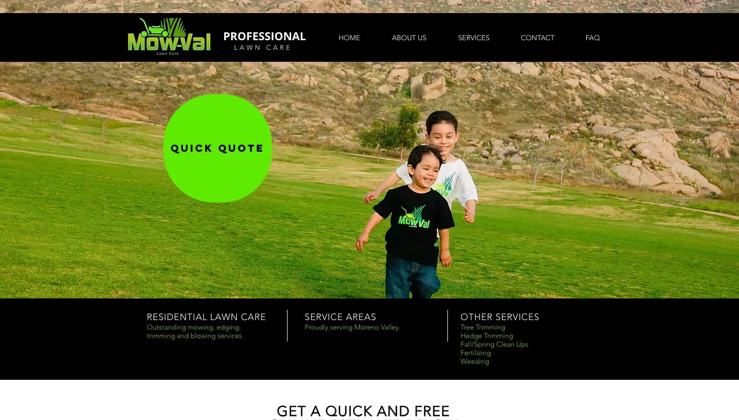 Mow-Val Lawn Care website screenshot