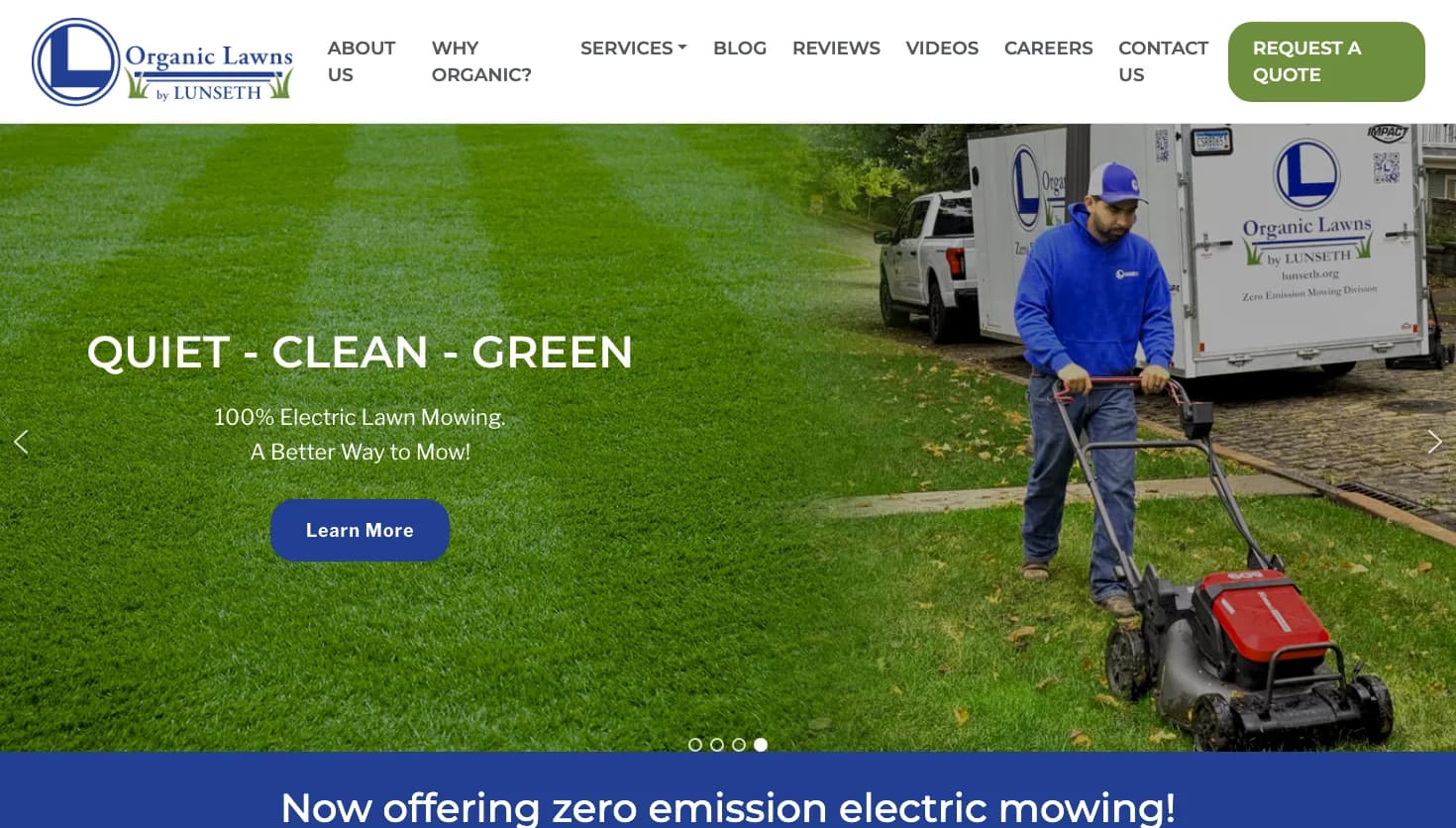 Formerly Organic Bob - Now Organic Lawns by LUNSETH website screenshot